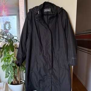 Eddie Bauer Women's Classic Black Trench Coat